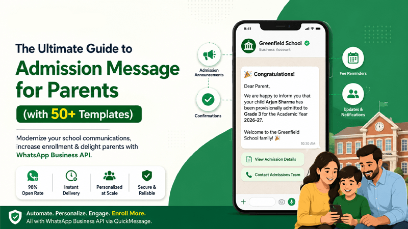 admission message for parents