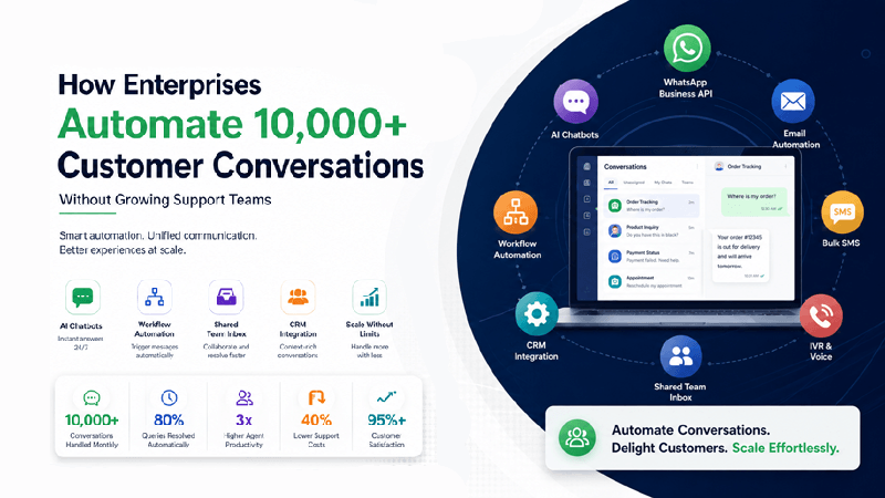 How Enterprises Automate 10,000+ Customer Conversations Without Growing Support Teams