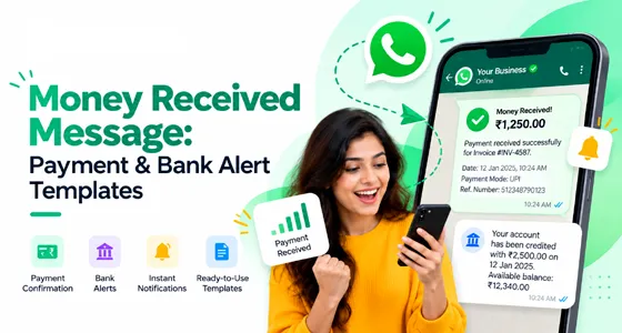 Money Received Message: Templates for Payments, EMI & Bank Alerts