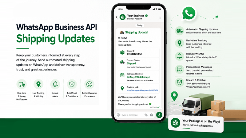 WhatsApp Business API Shipping Updates | Real-Time Order Tracking & Delivery Notifications